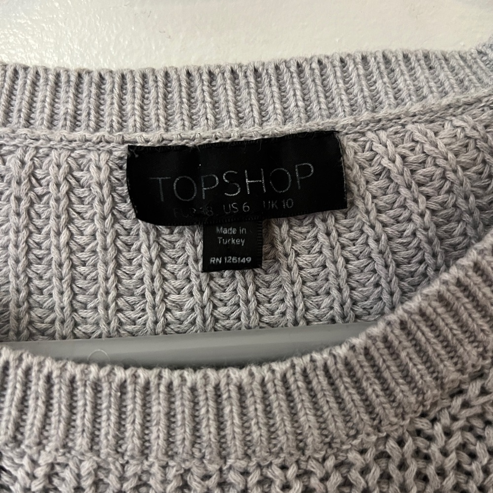 Topshop Light Gray Crewneck Sweater for women - Picture 3 of 3